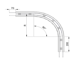 63-90°水平普通弯头