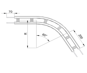 60度-85型柔性链水平弯头